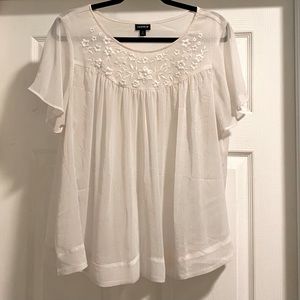 Torrid size 1 sheer embroidered top